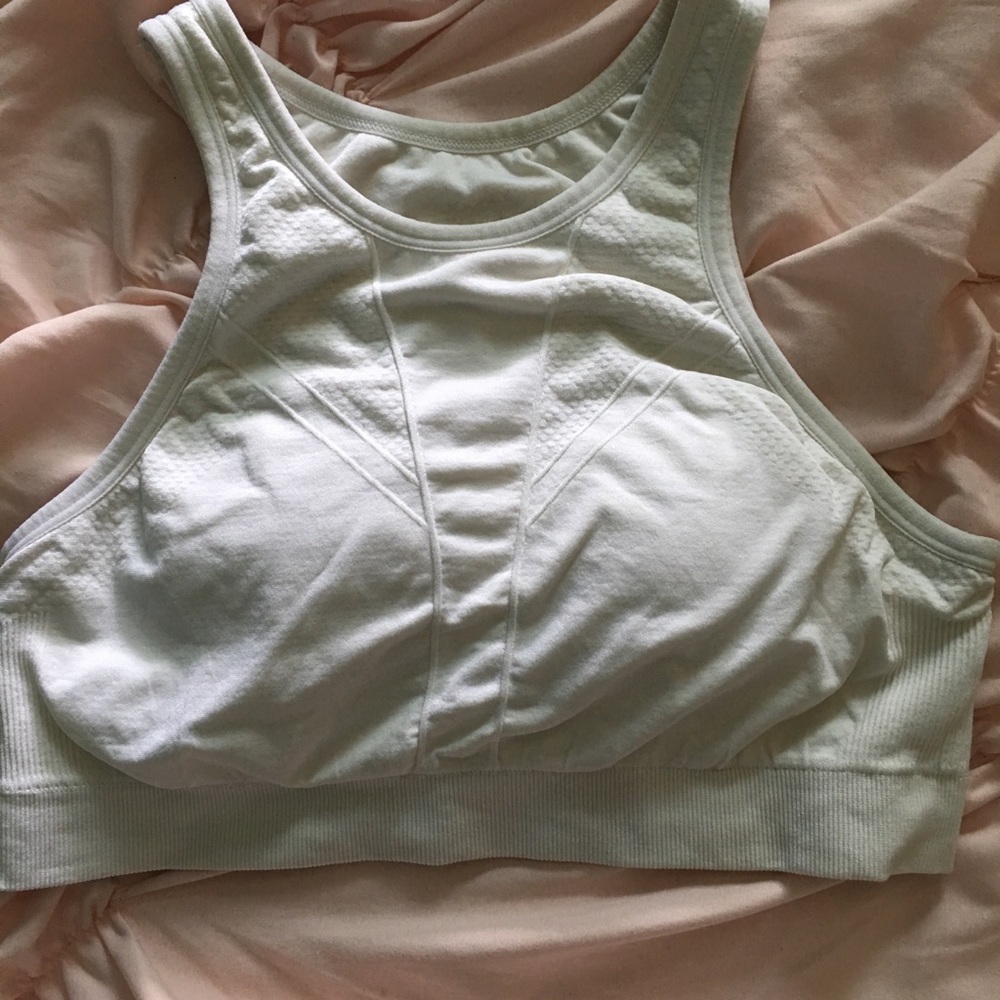 White padded sports bra